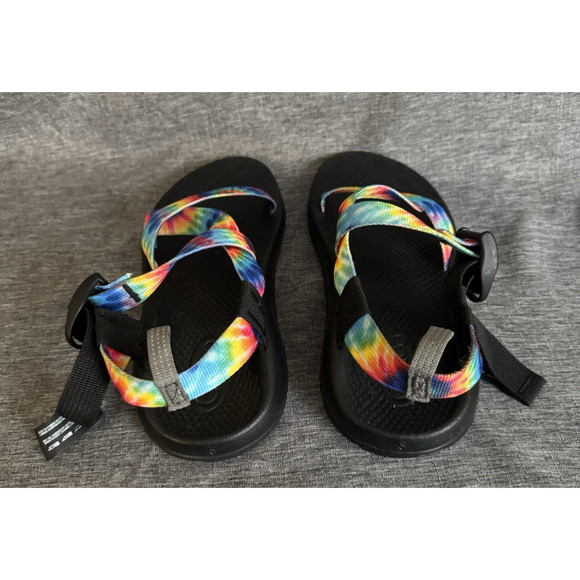 Chaco Z1 Ecotread Sandals Tie Dye Rainbow Multicolor JCH199812 Kids Youth Size 5 - Picture 3 of 8
